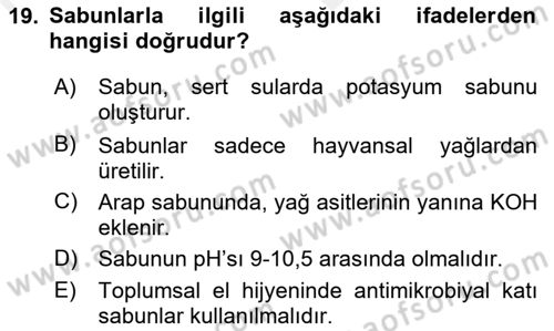Sağlıklı Yaşam Dersi 2018 - 2019 Yılı (Vize) Ara Sınav Soruları 19. Soru