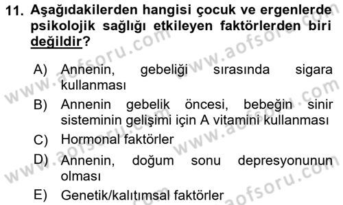 Sağlıklı Yaşam Dersi 2018 - 2019 Yılı (Final) Dönem Sonu Sınav Soruları 11. Soru