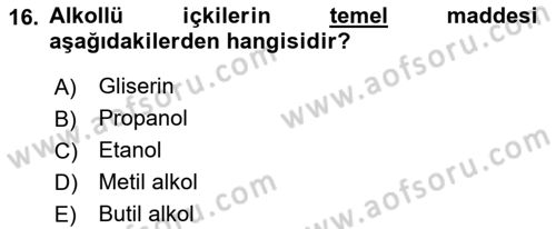 Sağlıklı Yaşam Dersi 2018 - 2019 Yılı (Final) Dönem Sonu Sınav Soruları 16. Soru