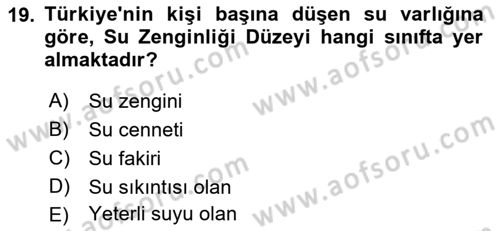 Sağlıklı Yaşam Dersi 2018 - 2019 Yılı (Final) Dönem Sonu Sınavı 19. Soru