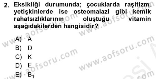 Sağlıklı Yaşam Dersi 2018 - 2019 Yılı (Final) Dönem Sonu Sınav Soruları 2. Soru