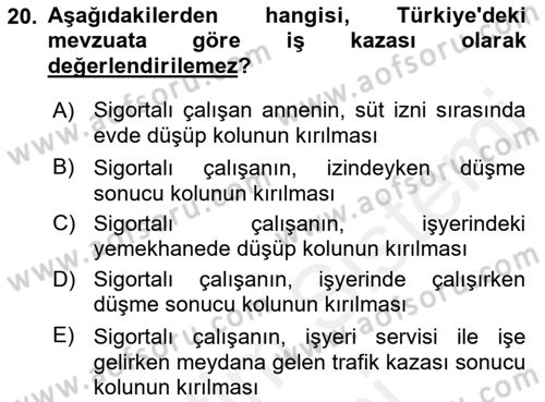 Sağlıklı Yaşam Dersi 2018 - 2019 Yılı (Final) Dönem Sonu Sınav Soruları 20. Soru