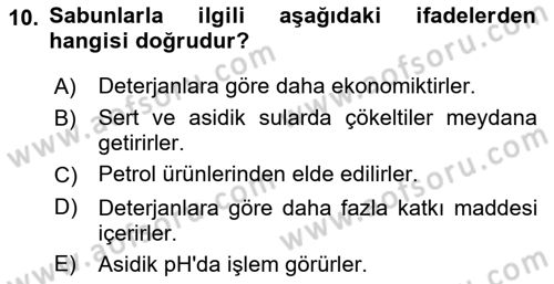 Sağlıklı Yaşam Dersi 2018 - 2019 Yılı Yaz Okulu Sınav Soruları 10. Soru