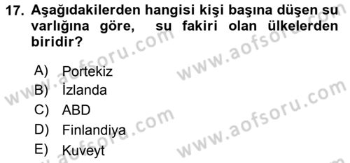 Sağlıklı Yaşam Dersi 2018 - 2019 Yılı Yaz Okulu Sınav Soruları 17. Soru