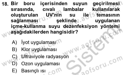 Sağlıklı Yaşam Dersi 2018 - 2019 Yılı Yaz Okulu Sınav Soruları 18. Soru