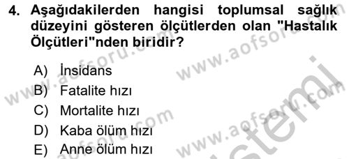 Sağlıklı Yaşam Dersi 2018 - 2019 Yılı Yaz Okulu Sınav Soruları 4. Soru