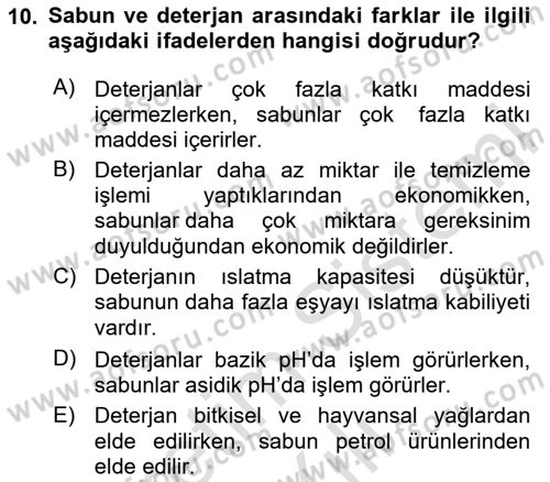 Sağlıklı Yaşam Dersi 2020 - 2021 Yılı Yaz Okulu Sınav Soruları 10. Soru