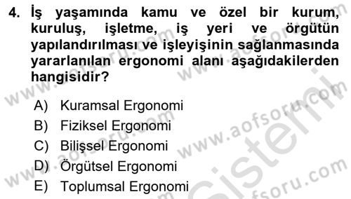 Sağlıklı Yaşam Dersi 2020 - 2021 Yılı Yaz Okulu Sınav Soruları 4. Soru