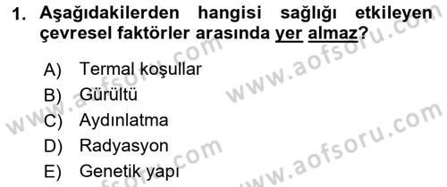 Sağlıklı Yaşam Dersi 2021 - 2022 Yılı (Vize) Ara Sınav Soruları 1. Soru