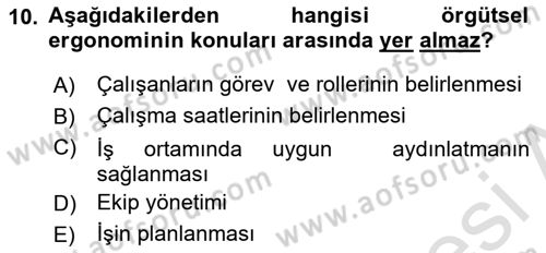 Sağlıklı Yaşam Dersi 2021 - 2022 Yılı (Vize) Ara Sınav Soruları 10. Soru