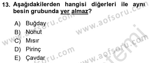 Sağlıklı Yaşam Dersi 2021 - 2022 Yılı (Vize) Ara Sınav Soruları 13. Soru
