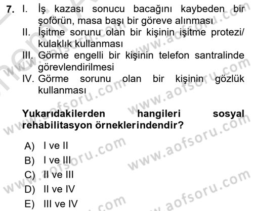 Sağlıklı Yaşam Dersi 2021 - 2022 Yılı (Vize) Ara Sınav Soruları 7. Soru