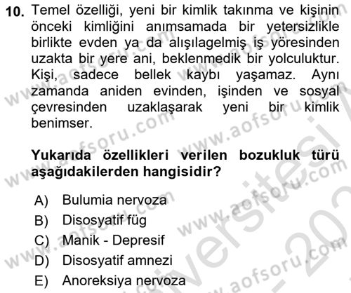 Sağlıklı Yaşam Dersi 2021 - 2022 Yılı (Final) Dönem Sonu Sınav Soruları 10. Soru