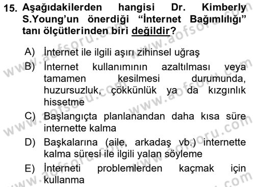 Sağlıklı Yaşam Dersi 2021 - 2022 Yılı (Final) Dönem Sonu Sınav Soruları 15. Soru