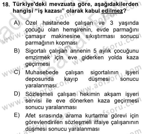 Sağlıklı Yaşam Dersi 2021 - 2022 Yılı (Final) Dönem Sonu Sınav Soruları 18. Soru