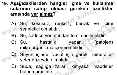 Sağlıklı Yaşam Dersi 2021 - 2022 Yılı (Final) Dönem Sonu Sınav Soruları 19. Soru