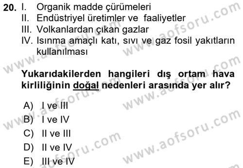 Sağlıklı Yaşam Dersi 2021 - 2022 Yılı (Final) Dönem Sonu Sınav Soruları 20. Soru