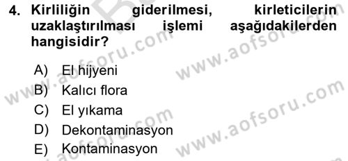 Sağlıklı Yaşam Dersi 2021 - 2022 Yılı (Final) Dönem Sonu Sınav Soruları 4. Soru
