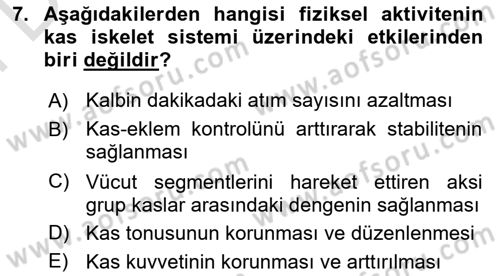 Sağlıklı Yaşam Dersi 2021 - 2022 Yılı (Final) Dönem Sonu Sınav Soruları 7. Soru