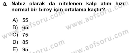 Sağlıklı Yaşam Dersi 2021 - 2022 Yılı (Final) Dönem Sonu Sınav Soruları 8. Soru