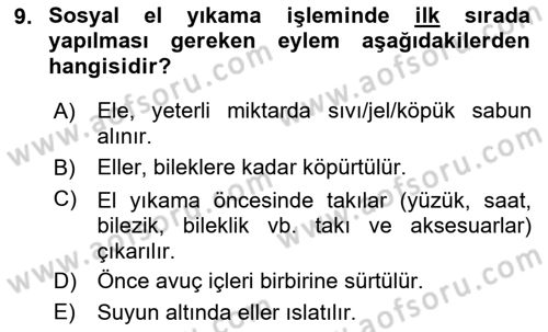 Sağlıklı Yaşam Dersi 2021 - 2022 Yılı Yaz Okulu Sınav Soruları 9. Soru