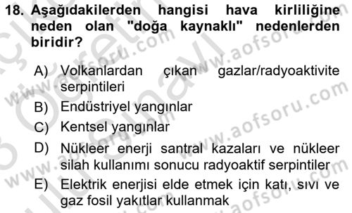Sağlıklı Yaşam Dersi 2022 - 2023 Yılı Yaz Okulu Sınav Soruları 18. Soru