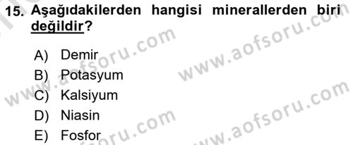Sağlıklı Yaşam Dersi 2023 - 2024 Yılı (Vize) Ara Sınav Soruları 15. Soru
