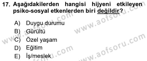 Sağlıklı Yaşam Dersi 2023 - 2024 Yılı (Vize) Ara Sınav Soruları 17. Soru