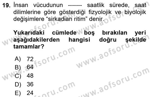 Sağlıklı Yaşam Dersi 2023 - 2024 Yılı (Vize) Ara Sınav Soruları 19. Soru