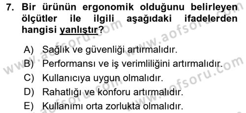 Sağlıklı Yaşam Dersi 2023 - 2024 Yılı (Vize) Ara Sınav Soruları 7. Soru