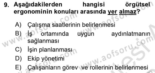 Sağlıklı Yaşam Dersi 2023 - 2024 Yılı (Vize) Ara Sınav Soruları 9. Soru