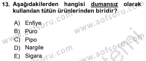 Sağlıklı Yaşam Dersi 2023 - 2024 Yılı (Final) Dönem Sonu Sınav Soruları 13. Soru