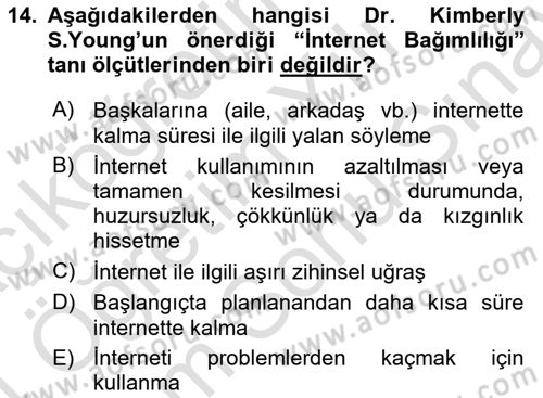 Sağlıklı Yaşam Dersi 2023 - 2024 Yılı (Final) Dönem Sonu Sınav Soruları 14. Soru