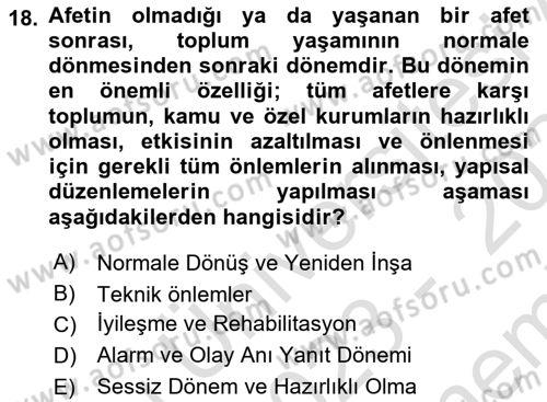 Sağlıklı Yaşam Dersi 2023 - 2024 Yılı (Final) Dönem Sonu Sınav Soruları 18. Soru