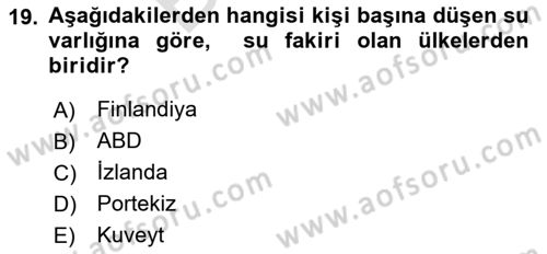 Sağlıklı Yaşam Dersi 2023 - 2024 Yılı (Final) Dönem Sonu Sınav Soruları 19. Soru