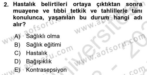 Sağlıklı Yaşam Dersi 2023 - 2024 Yılı (Final) Dönem Sonu Sınav Soruları 2. Soru