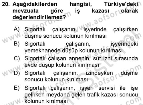 Sağlıklı Yaşam Dersi 2023 - 2024 Yılı (Final) Dönem Sonu Sınav Soruları 20. Soru