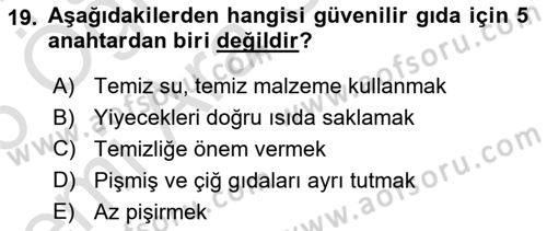 Sağlıklı Yaşam Dersi 2025 - 2026 Yılı (Vize) Ara Sınav Soruları 19. Soru