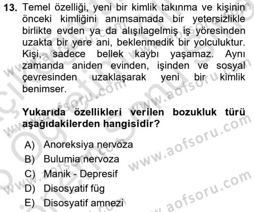 Sağlıklı Yaşam Dersi 2025 - 2026 Yılı (Final) Dönem Sonu Sınav Soruları 13. Soru