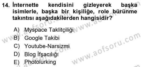 Sağlıklı Yaşam Dersi 2025 - 2026 Yılı (Final) Dönem Sonu Sınav Soruları 14. Soru