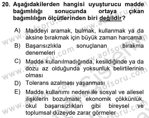 Sağlıklı Yaşam Dersi 2025 - 2026 Yılı (Final) Dönem Sonu Sınav Soruları 20. Soru