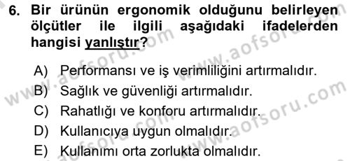 Sağlıklı Yaşam Dersi 2025 - 2026 Yılı (Final) Dönem Sonu Sınav Soruları 6. Soru