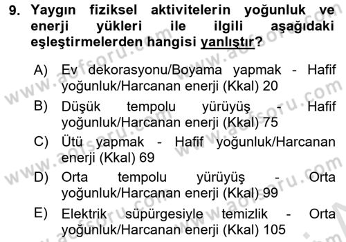 Sağlıklı Yaşam Dersi 2025 - 2026 Yılı (Final) Dönem Sonu Sınav Soruları 9. Soru