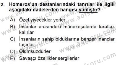 İlkçağ Felsefesi Dersi 2015 - 2016 Yılı (Vize) Ara Sınav Soruları 2. Soru