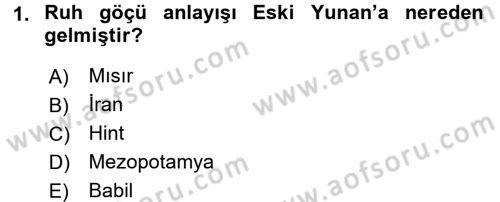 İlkçağ Felsefesi Dersi 2017 - 2018 Yılı (Vize) Ara Sınav Soruları 1. Soru