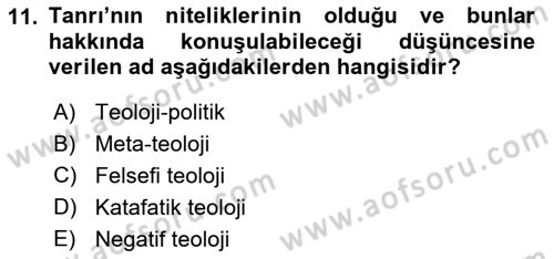 İlkçağ Felsefesi Dersi 2025 - 2026 Yılı (Final) Dönem Sonu Sınav Soruları 11. Soru