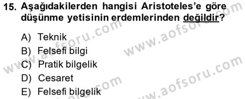 Etik Dersi Ara Sınavı Deneme Sınav Soruları 15. Soru