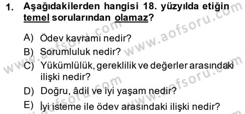 Etik Dersi 2014 - 2015 Yılı (Final) Dönem Sonu Sınav Soruları 1. Soru