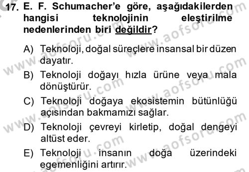 Etik Dersi 2014 - 2015 Yılı (Final) Dönem Sonu Sınav Soruları 17. Soru