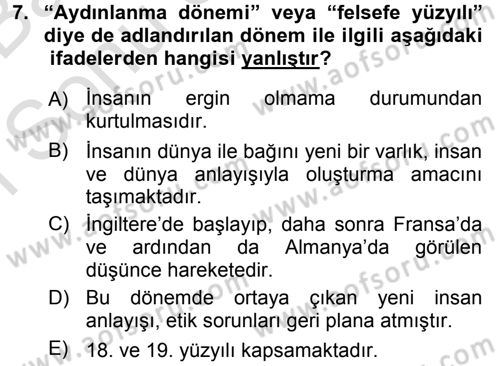 Etik Dersi 2015 - 2016 Yılı (Final) Dönem Sonu Sınav Soruları 7. Soru